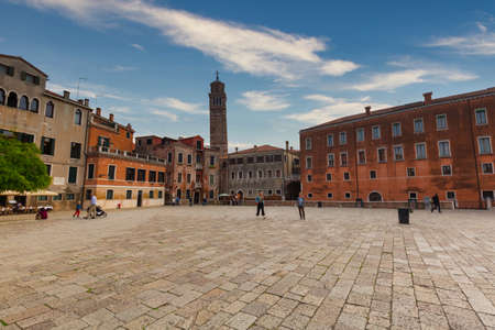 Venice, Italy - October 24, 2019: Traditional colorful architecture in Venice city, Italyのeditorial素材