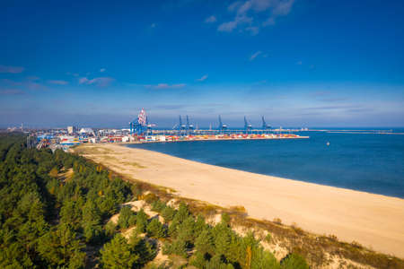 Baltic Sea and the Stogi beach in autumnal colors, Gdansk. Polandの写真素材