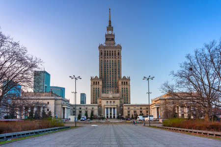 Architecture of Warsaw with the Palace of the Culture and Science, Poland.のeditorial素材