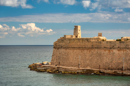 Amazing architecture and city walls of Valletta, capital of Maltaのeditorial素材