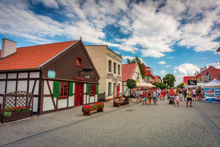Hel, Poland - July 29, 2021: Beautiful architecture of Hel town - small fisherman town at Baltic Sea, Poland.のeditorial素材