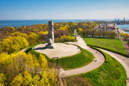 Gdansk, Poland -May 6, 2022: The Monument to the Defenders of the Coast on the Westereplatte Peninsula, Gdansk. Polandのeditorial素材