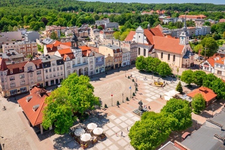 Wejherowo, Poland - June 5, 2022: Beautiful architecture of the old town in Wejherowo in summer, Polandのeditorial素材