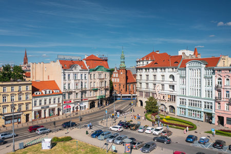 Bydgoszcz, Poland - June 3, 2023: Architecture of the old town of Bydgoszcz city in Poland.のeditorial素材