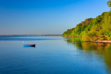 Beautiful landscape of the Baltic Sea in Rzucewo at sunrise, Polandの写真素材