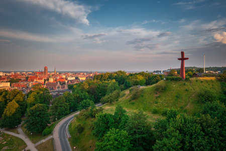 Idyllic scenery of the Gradowa hill in Gdansk, Polandの写真素材