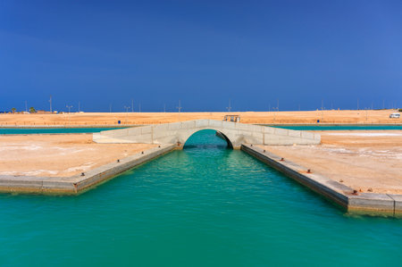 Beautiful scenery of the Red Sea coast at Port Ghalib in Egypt, Africa.の写真素材