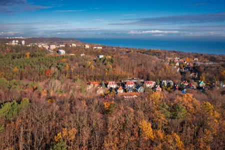 Beautiful cityscape of Sopot city at autumn. Poland.の写真素材