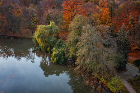 Beautiful autumn in the park of Gdansk Orunia. Polandの写真素材
