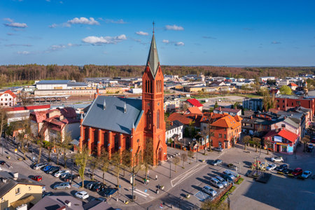 Urban scenery of Kartuzy in the Kashubian Lake District, Pomerania. Polandの写真素材