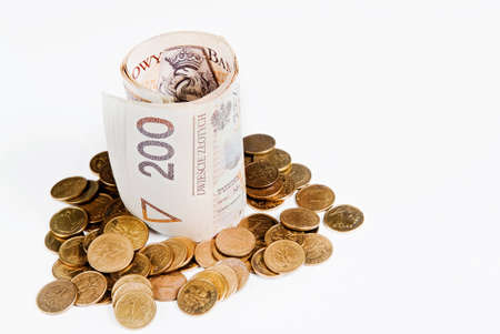 A lot of polish moneyの写真素材