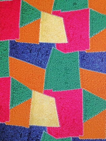 A textile stitch in criss-crossed. 