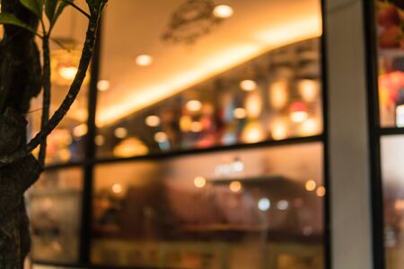 Image of shopping place with light blurred bokeh abstract background.の写真素材