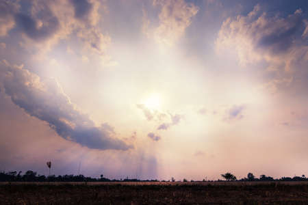 Colorful sky at sunset. Landscape sky at twilight time.の写真素材
