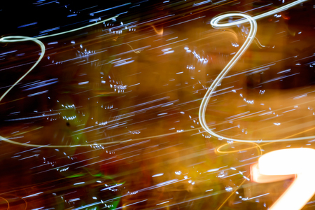 Night city street lights background and street lights blur bokeh,Colorful circles of light abstract...