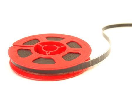 8 mm movie film reel / isolated whiteの写真素材