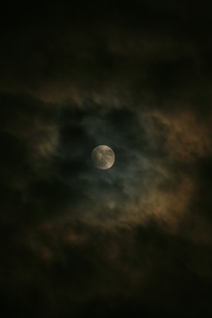 The Moon / Moon cloudy nightの写真素材