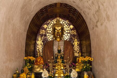 Buddha beautiful Enshrined in ancient Buddhist templeの写真素材