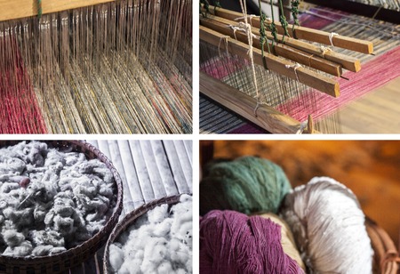 Cotton and cotton weaving / Thailand folk textiles  Traditional textiles made from natural pigments....