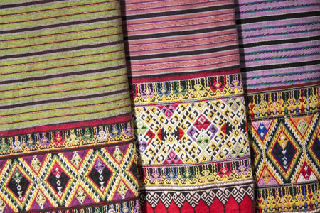 Traditional costumes woven with cotton  / Thailand folk textilesの写真素材