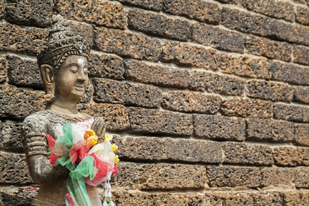 Traditional stucco / Historical attractions and historic sites in Chiangmai Thailandの写真素材