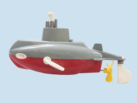 Submarine toy / Isolated whiteの写真素材