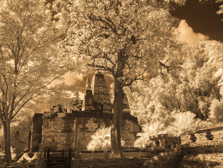 Infrared fine art photography : Historical attractions and historic sites in Thailandの写真素材