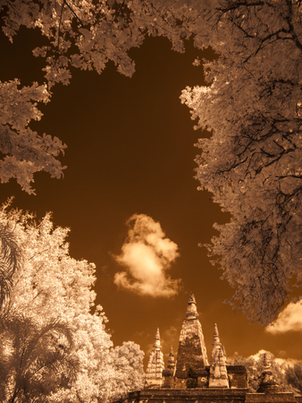 Infrared fine art photography : Historical attractions and historic sites in Thailandの写真素材