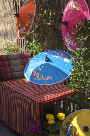 Umbrellas  / Paper umbrellas colorful : Colorful umbrellas backgroundの写真素材