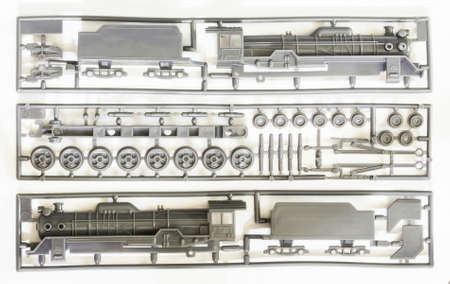 D51 Japanese steam locomotive Plastic model locomotive parts.
D51 was the first completed Japanese  steam locomotive class.の写真素材