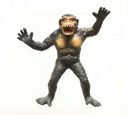 King Kong model figure cut out  , King Kong model vintage toy isolated whiteの写真素材