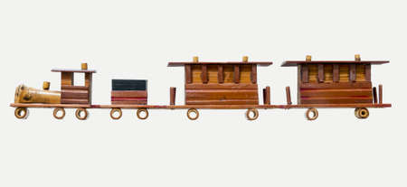 Folk art model locomotive cut out , folk art model locomotive homemade with bambooの写真素材