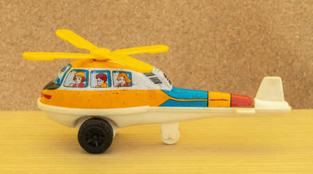 Vintage tin toy helicopterの写真素材