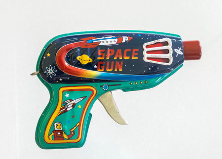 vintage tin toy space gunの写真素材