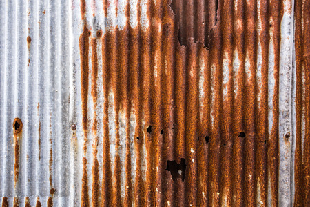 Galvanized sheet with rustの写真素材