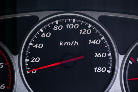 Close up of car speed meterの写真素材
