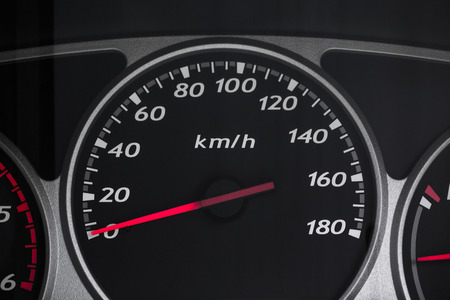 Close up of car speed meterの写真素材
