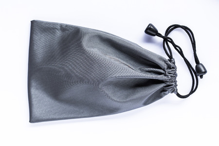 Velvet bag, pouch isolated on white backgroundの写真素材