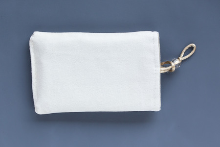 Velvet bag, pouch for external hard disk.の写真素材