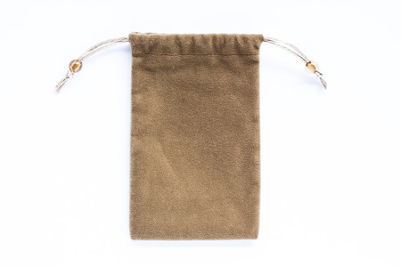 Velvet bag, pouch isolated on white backgroundの写真素材