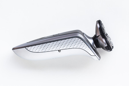 Modern Electric Razor Shaver Closeup On White Backgroundの写真素材