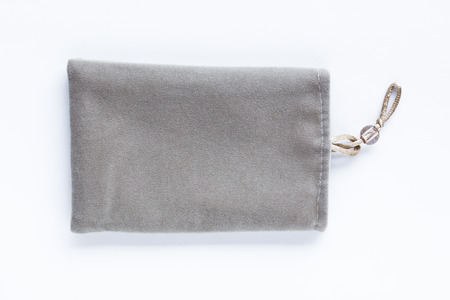 Velvet bag, pouch for external hard disk.の写真素材
