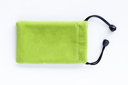 Velvet bag, pouch for external hard disk.の写真素材
