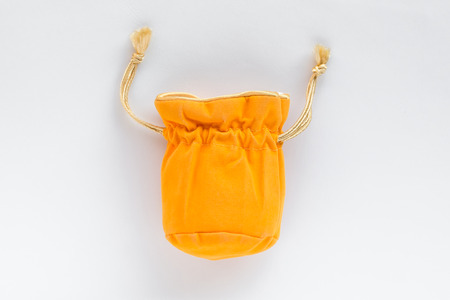 Velvet bag, pouch isolated on white backgroundの写真素材