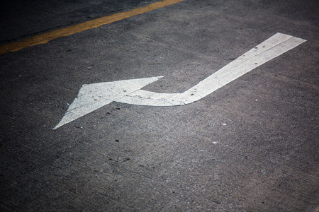 Turn arrows on the roadの写真素材
