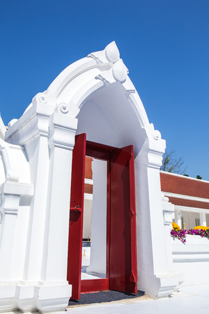 Buddhist church gates,Wat in Thailandの写真素材