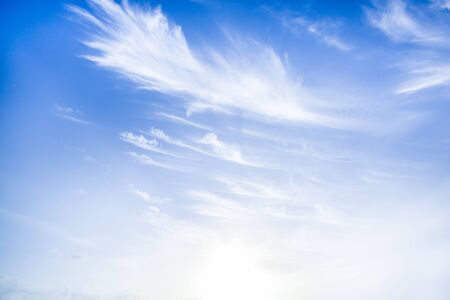 soft light with blue sky cloudy whiteの写真素材