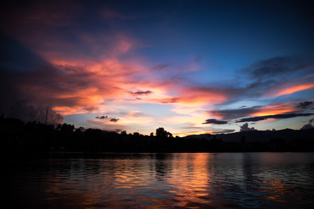 sunset sky with cloudsの写真素材