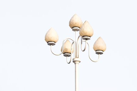 modern garden lamp isolated on white backgroundの写真素材