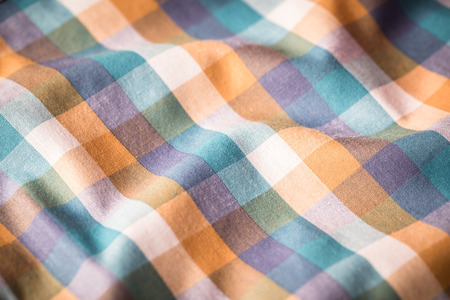 close up of Fabric plaid texture. Geometric backgroundの写真素材